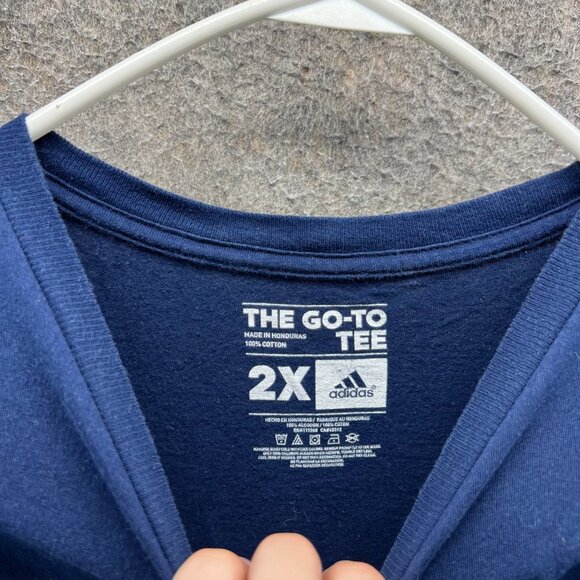 Notre Dame Irish Shirt Mens 2XL Navy Blue Football #1 Graphic Adidas The Go-To - Picture 5 of 10